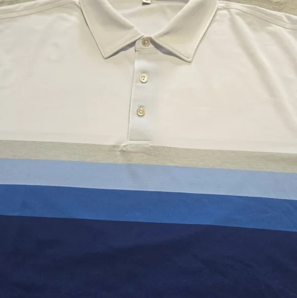 Peter Millar Summer Comfort Golf Polo Sz XL 92% Polyester 8% Spandex Striped - Picture 2 of 8